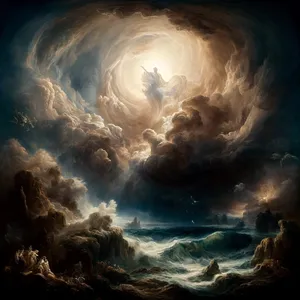 2. Jorden var öde och tom, och mörker vilade över djupet. Guds Ande svevde över vattnet.