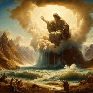 9. Och Gud sade: Låt vattnet under himlen samlas på ett ställe, så att det torra kan bli synligt. Och det blev så.