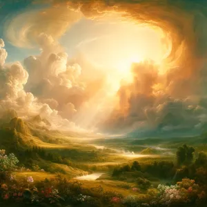 1. Så fullbordades himlen och jorden med hela sin här.