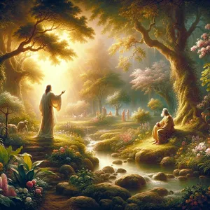 16. Herren Gud befallde människan och sa: Av varje träd i trädgården får du äta fritt;