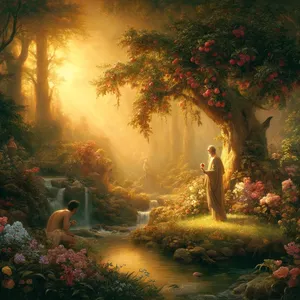 17. men av kunskapens träd om gott och ont skall du inte äta, för på den dag du äter av det skall du döden dö.