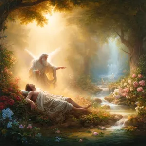 21. Då lät Herren Gud en djup sömn falla över människan, och hon sov; och han tog ett av hennes revben och stängde platsen med kött.