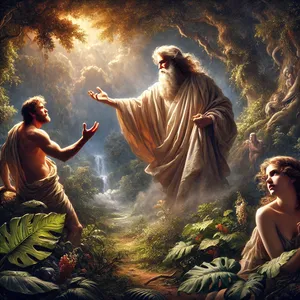 17. Och till Adam sade han: Eftersom du lyssnade till din hustrus röst och åt av trädet, varom jag bjöd dig och sade: Du skall inte äta av det, så skall marken vara förbannad för din skull; med möda skall du nära dig av den i alla dina livsdagar.