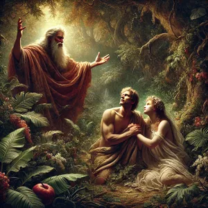 22. Och Herren Gud sade: Se, mannen har blivit såsom en av oss och vet vad gott och ont är. Låt oss nu se till, att han inte räcker ut handen och tager också av livets träd och äter och lever evinnerligen.