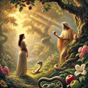 3. men om frukten från trädet som står mitt i lustgården har Gud sagt: Ni skall inte äta av den, och inte röra den, för att ni inte skall dö.