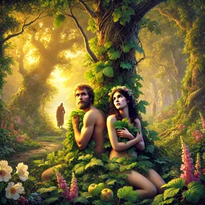 8. Och de hörde Herren Gud vandra i lustgården, när dagen började bli sval; och mannen och hans hustru gömde sig för Herren Guds ansikte bland lustgårdens träd.