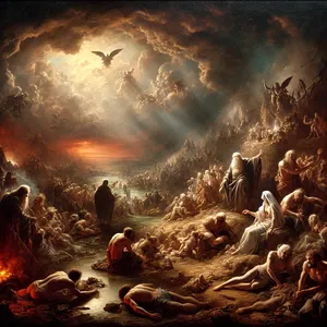 5. Herren såg att människornas ondska var stor på jorden och att deras hjärtans alla tankar och avsikter ständigt var alltigenom onda.