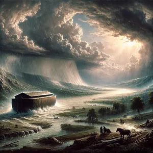 10. Efter sju dagar kom flodens vatten över jorden.