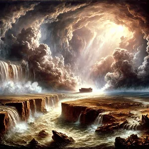 11. I Noas sexhundrade levnadsår, på sjuttonde dagen i andra månaden, brast alla källor i det stora djupet och himlens fönster öppnades.