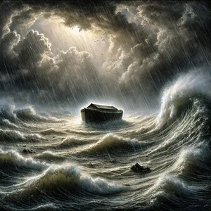 17. Floden varade i fyrtio dagar på jorden. Vattnet steg och lyfte arken, så att den svävade högt över jorden.