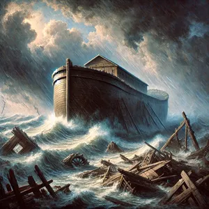 23. Han utplånade alla levande varelser från jordens yta: människor, boskap, krälande djur och himlens fåglar utplånades från jorden. Endast Noa blev kvar, och de som var med honom i arken.