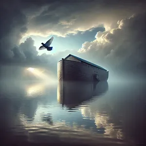 12. Han väntade ännu sju dagar och skickade sedan ut duvan igen. Då kom den inte tillbaka till honom mer.