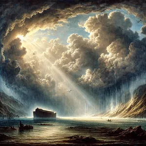 2. Djupets källor och himlens dammluckor stängdes, och regnet från himlen upphörde.