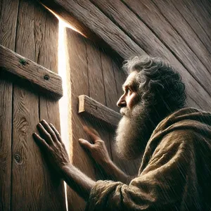 6. Efter fyrtio dagar öppnade Noa fönstret som han hade gjort på arken,