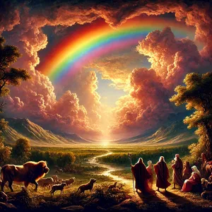 12. Och Gud sade: Detta är tecknet på det förbund som jag för all framtid gör med er och med alla levande varelser hos er: